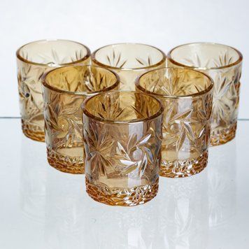 Набор рюмок для виски Shot glass 6 штук по 75 мл коричневый HP-17-39 HP-17-39 фото